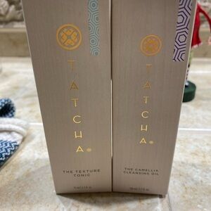 Tatcha Texture Tonic and Camellia Cleansing Oil Set with Gold Accents